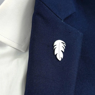 Значок из стали BROCHE брошь бижутерия Перо серебристый BRGV115239
